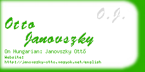 otto janovszky business card